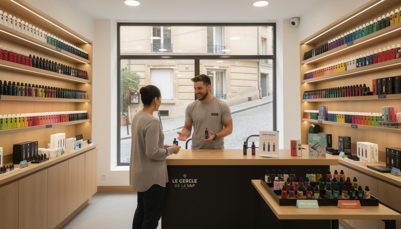 découvrez le cercle de la vap à lyon 5, spécialiste des cigarettes électroniques. profitez de nos offres exclusives et bénéficiez de conseils personnalisés pour une expérience de vape optimale.